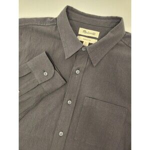 Madewell Shirt Men's M Gray Long Sleeve Button Up Perfect Fit Casual Cotton